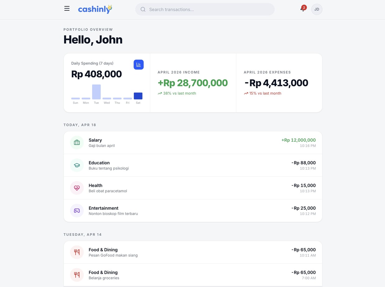 Home dashboard